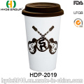 Taza de café plástica de la pared doble al por mayor 16oz con la tapa (HDP-2023)